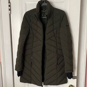 Nautica Women's Dark Green Puffer Coat